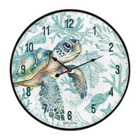 Coastal Turtle 60cm Wall Clock by Kelly Lane - Beach-Inspired Decor for Your Home