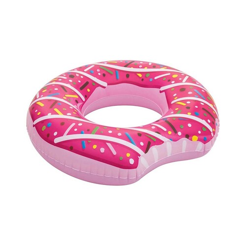 Pink Doughnut/Donut Swim Pool Ring 110cmD Inflatable Beach Toy Summer PVC