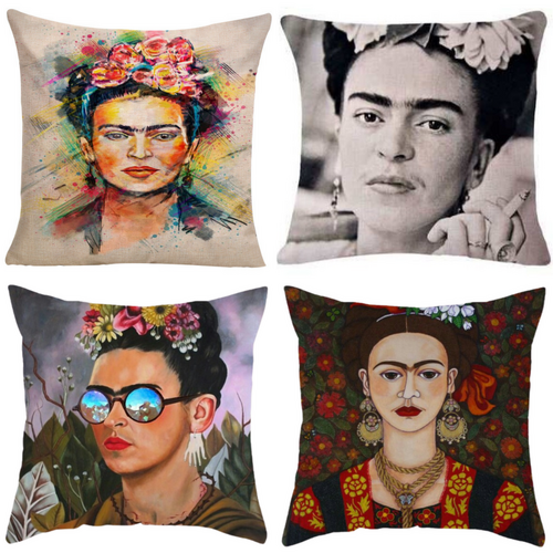 4pce Set of Mixed Frida Kahlo Cushions 45cm Mexican Inspired Bundle Design