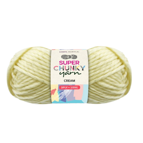 Cream Knitting Wool Yarn 100g 3 Ply 1 Roll 100% Acrylic