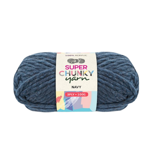 Navy Knitting Wool Yarn 100g 3 Ply 1 Roll 100% Acrylic