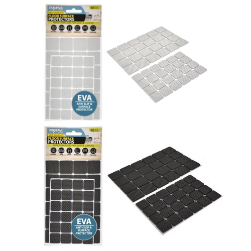 Self Adhesive EVA Floor Protectors 96pce Black & White Squares Anti Slip