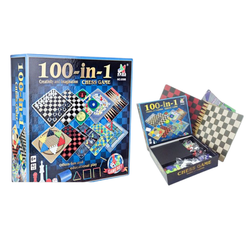 100 in 1 Board Game Set Chess Plus More! Family Fun Activity