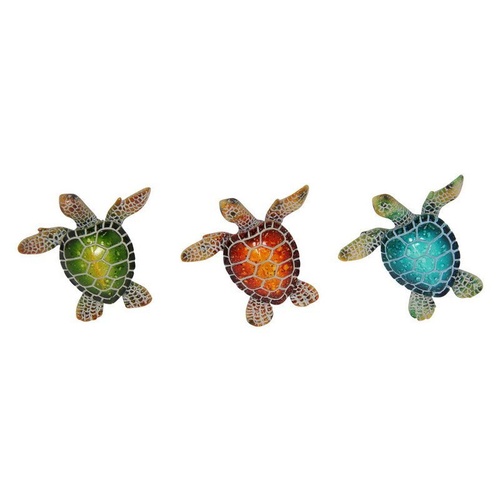 Set of 3 Marble Looking Resin Turtle Magnets, 3 Colour Great for Fridge/Office-BULK LOT - One of Each Colour