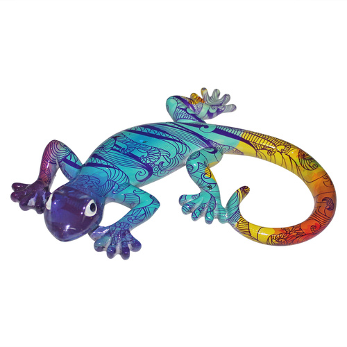 Fine Lines 20cm Funky Rainbow Lizards Wall Art Groovy Vibrant Retro Style