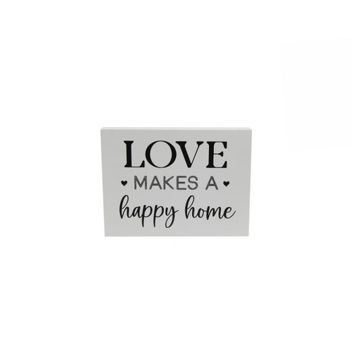 20x15cm Happy Plaque - Love Makes a Happy Home - Inspirational Wall Décor