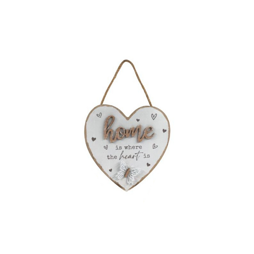 15cm Heart Plaque - Home - Sentimental Wall Dècor Love Heart MDF Inspirational