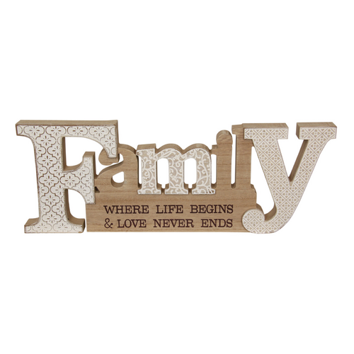 1pce 40cm Family Decor Plaque Sign Wooden Natural Inspirational Saying