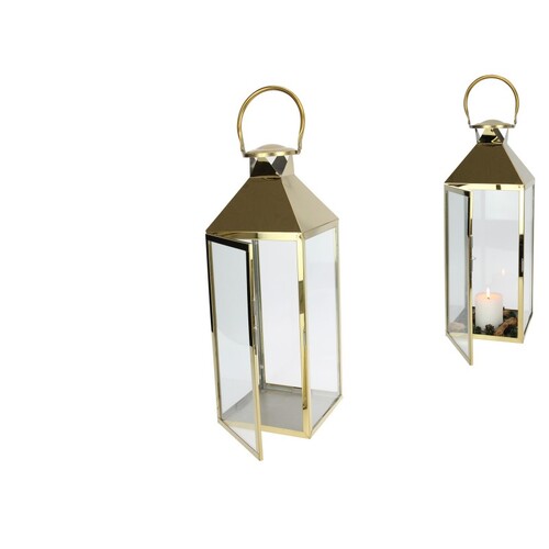 Elegant 50cm Gold Lantern - Decorative Lighting for Home & Events