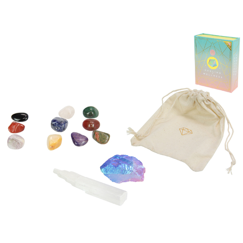 Wellness Crystal Gemstone Kit 20x17cm All In Gift Box 16 Pieces