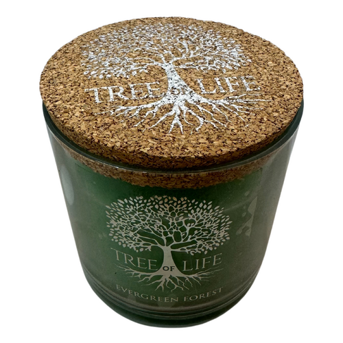 325g Scented Tree of Life Candle - Evergreen Forest Scent for Fresh Aroma