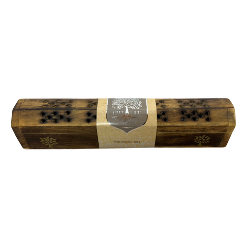 30cm Incense Holder Box with 10 Sticks - Tree of Life Design, Whispering Tree Scent