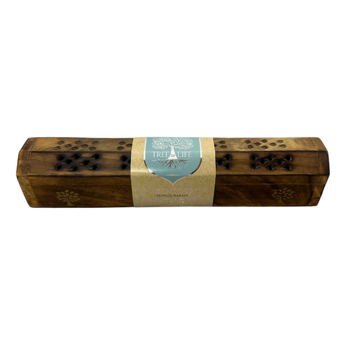 30cm Incense Holder Box with 10 Sticks - Tree of Life Design, Flower Market Scent