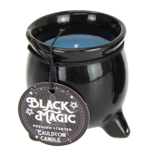 Black Magic Cauldron Scented Candle Blue Wax Black Opium & Myrrhm 100g