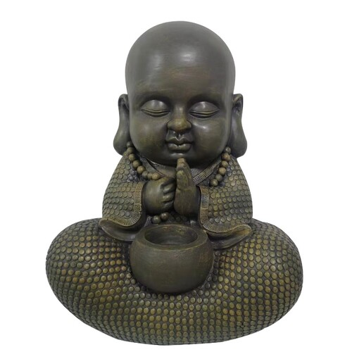 57cm Sitting Cute Buddha with Bowl - Serene Home Decor Statue