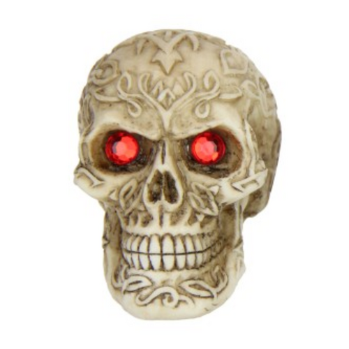 7cm Gothic Skull Small Ornament Red Gem Eyes Resin 1pce
