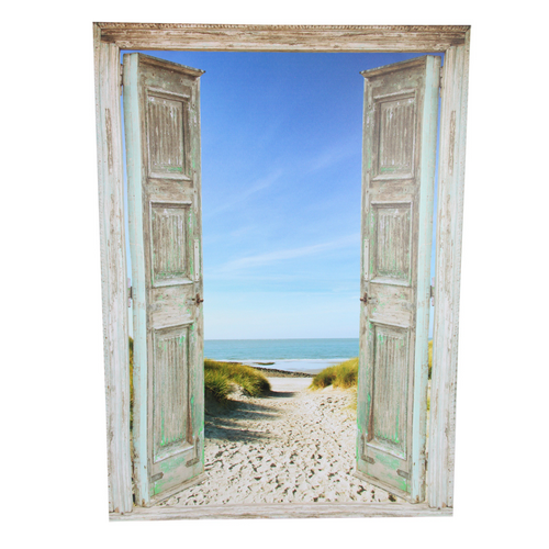 Canvas Print Doorway to Beach Paradise 50x70cm Size Stretched on Frame