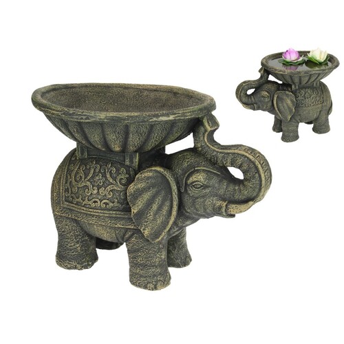 40cm Elephant Garden Decor Holding Bowl - Outdoor Decorative Accent