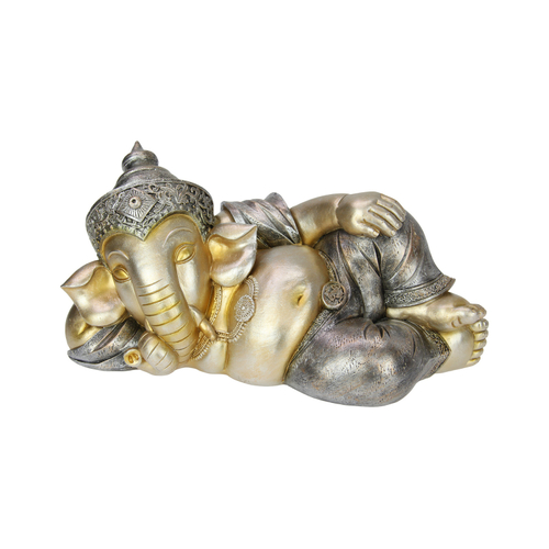 17cm Ganesh Lying Down Statue - Hindu God Idol for Home Decor & Gifts