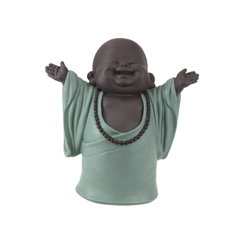 27cm Turquoise Happy Buddha - Joyful Home Decor Accent