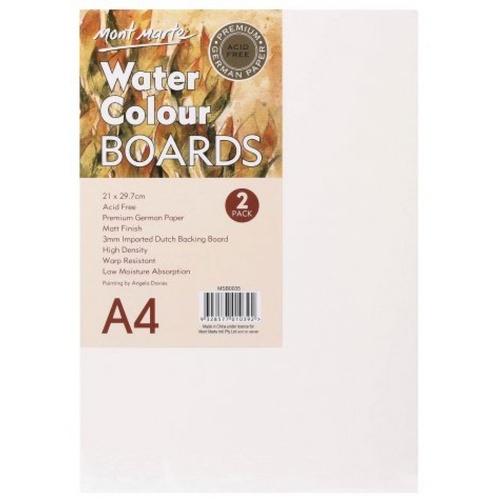 Mont Marte Watercolour Boards A4 Packet of 2