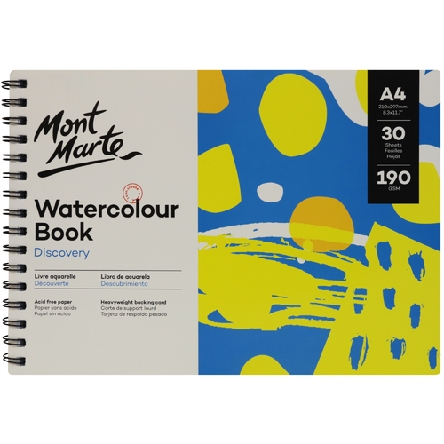 Mont Marte Watercolour Art Book 190gsm A4 Paper 30 Sheets