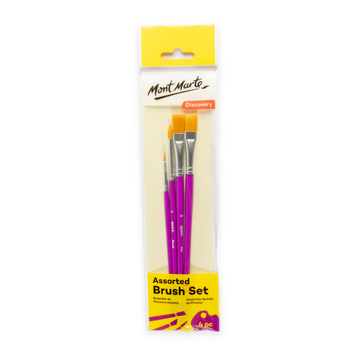 Mont Marte Mixed Paint Brush Set 4pce Beginner Brushes Set
