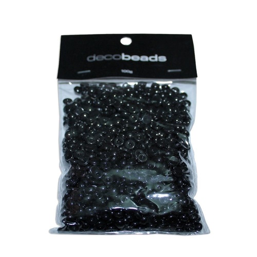 2 x 100g Packs Black Round Beads 5mm Diameter and 2mm Thick Acrylic GMB041BK