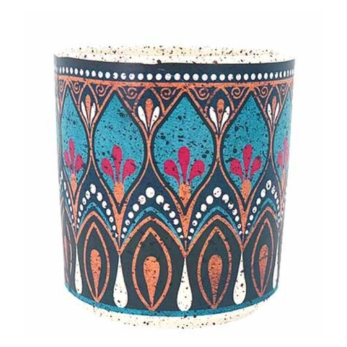 New 1pce Pot Round Arabesque 12x12x12.5cm Glazed Ceramic Herbs & Succulents Planter [Type: A]