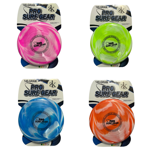 27.5cm Frisbees Pro Surf Marble Coloured 4pce Set 140g Weighted Colourful Designs 