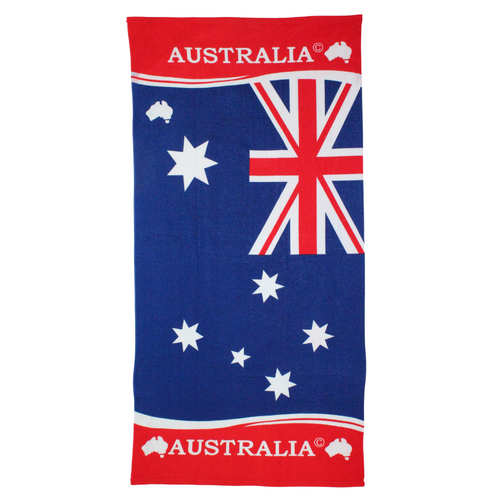 Beach Towel Australian Flag Blue Cotton 1 Piece 75x150cm