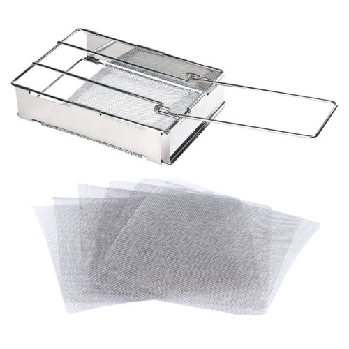 Folding Gauze Toaster Compact Stainless Steel Metal + Spare Gauze Sheets