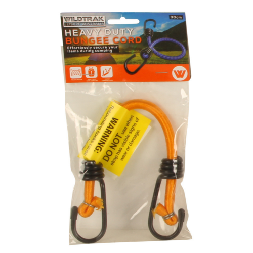 Bungee Cord Heavy Duty With Hooks 30cm Length Weather Resistant Orange