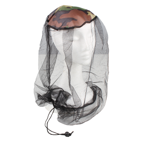 Mosquito Bug Head Net Deluxe With Drawstring Black Mesh Long