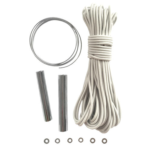 Tent Pole Repair Kit 10 Pieces Set Cord, Wire, Washers & Tent Ferrules