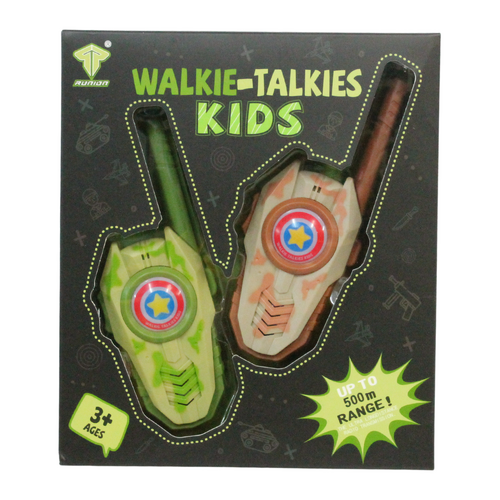 Kids Walkie Talkies Set 2pces 500m Range Fun Outdoors Camouflage Design